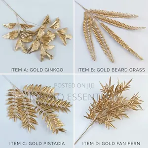 Artificial Gold Leaves Floral Decor Stems Home Decor