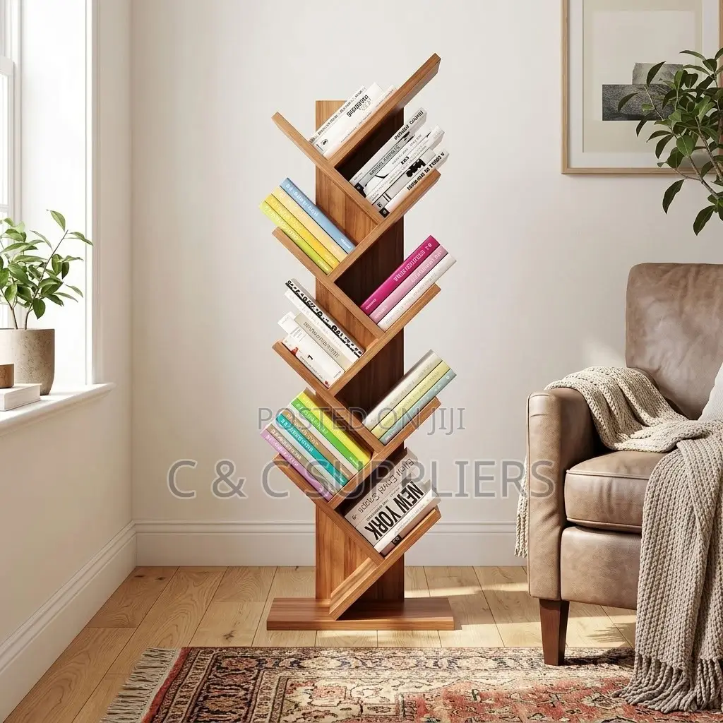 8-Tier Wooden Bookshelf