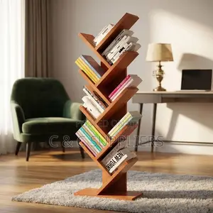 8-Tier Wooden Bookshelf