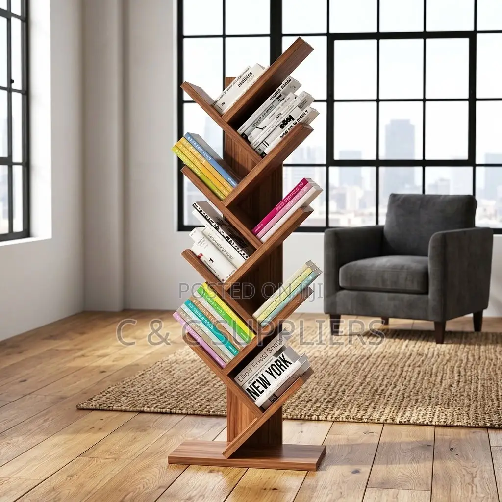 8-Tier Wooden Bookshelf