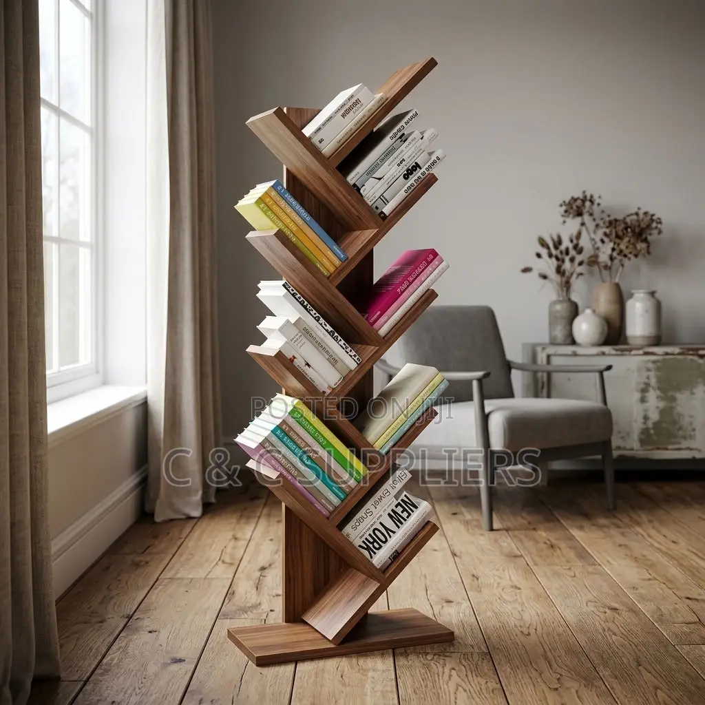 8-Tier Wooden Bookshelf