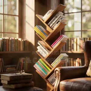 8-Tier Wooden Bookshelf