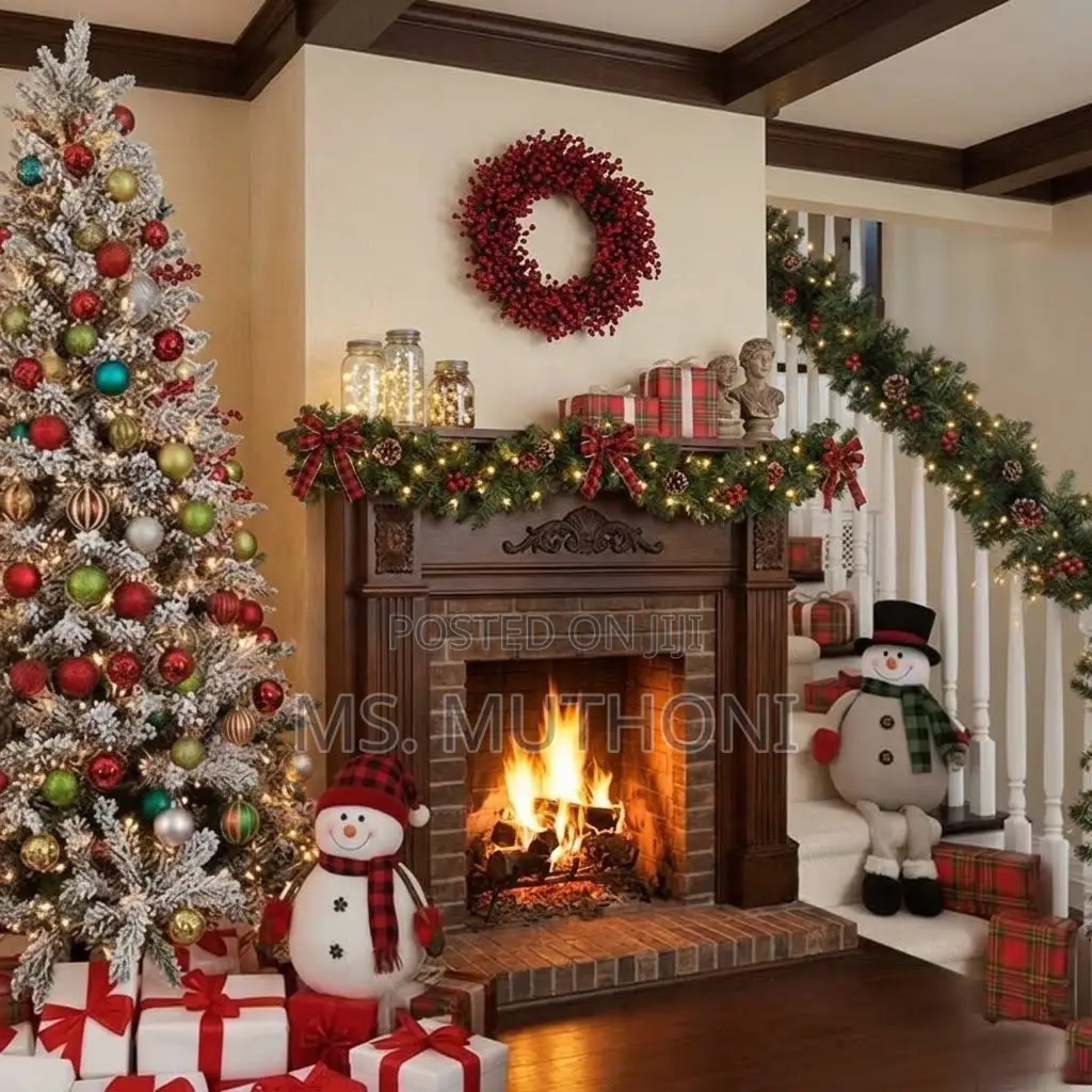 2.7 M 1. Pre-Lit Classic Pinecone & Red Berry Christmas Garland