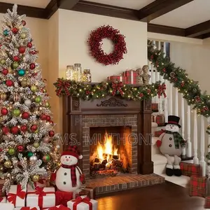 2.7 M 1. Pre-Lit Classic Pinecone & Red Berry Christmas Garland