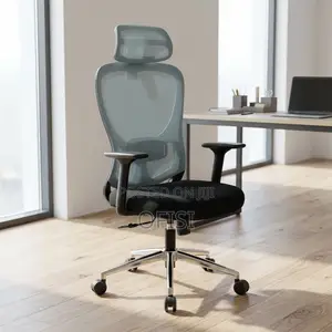 Office Desk; Blue Ergonomic Mesh Back Office Chair