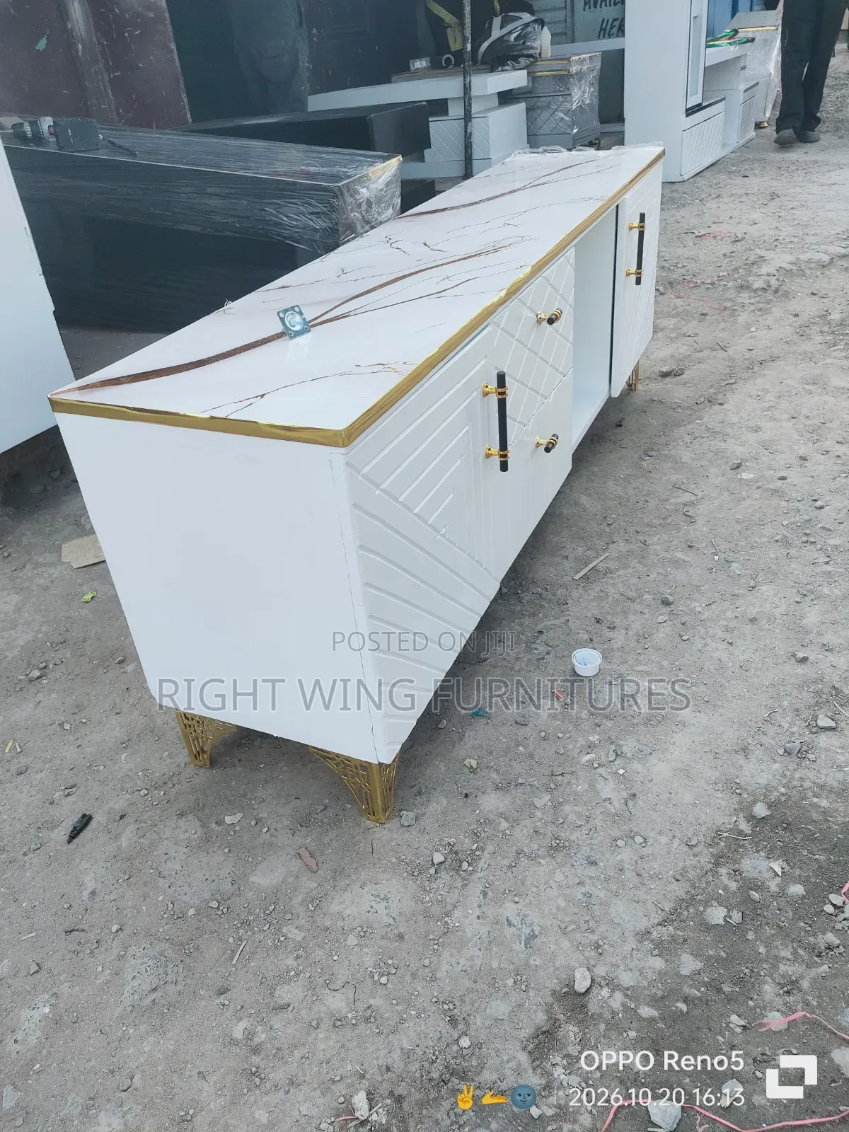 Rectangular Design Modern TV Stands With Marble Top