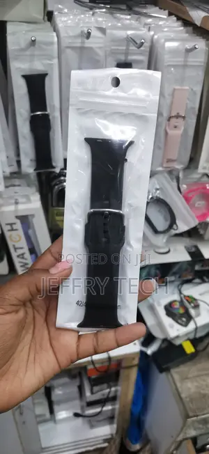 Black Silicone Replacement Sport Band for Smartwatches 42mm,