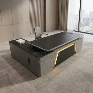 Office Desk; 240cm Executive L-Shaped Office Desk