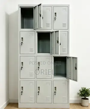 12-Door Steel Office Locker Cabinet for Secure Storage