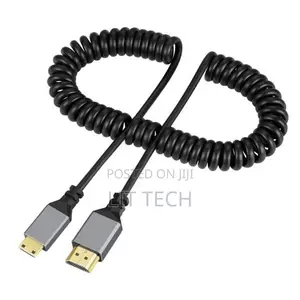 Mini HDMI to Standard HDMI Coiled Audio Video Cable 4K at 60Hz
