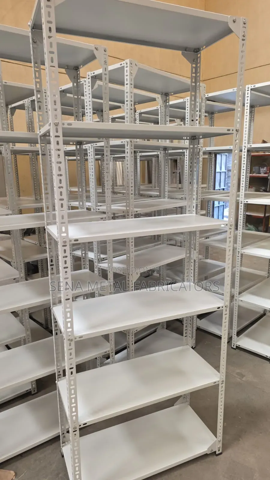 Powder-Coated White Shelves