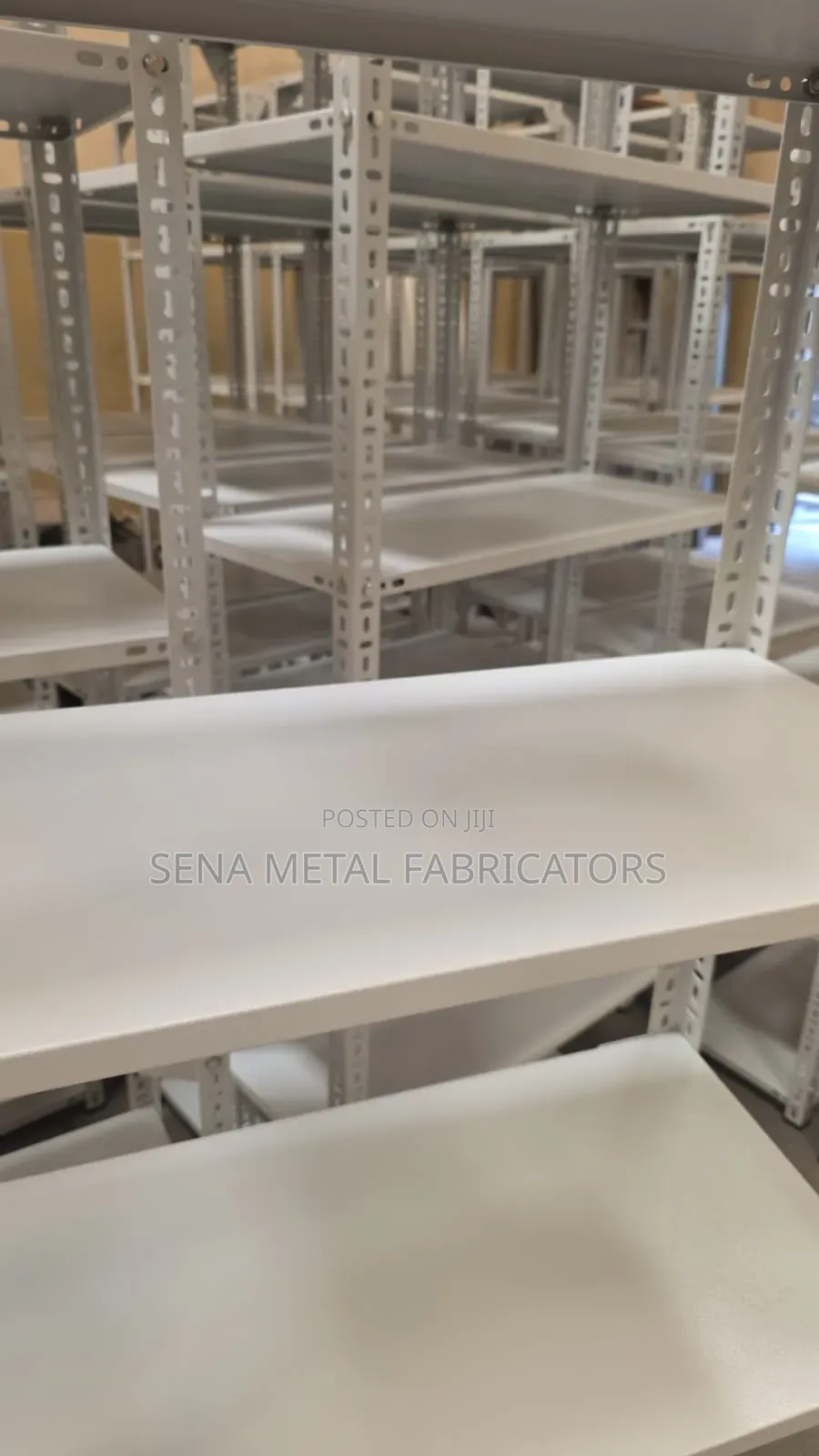 Powder-Coated White Shelves