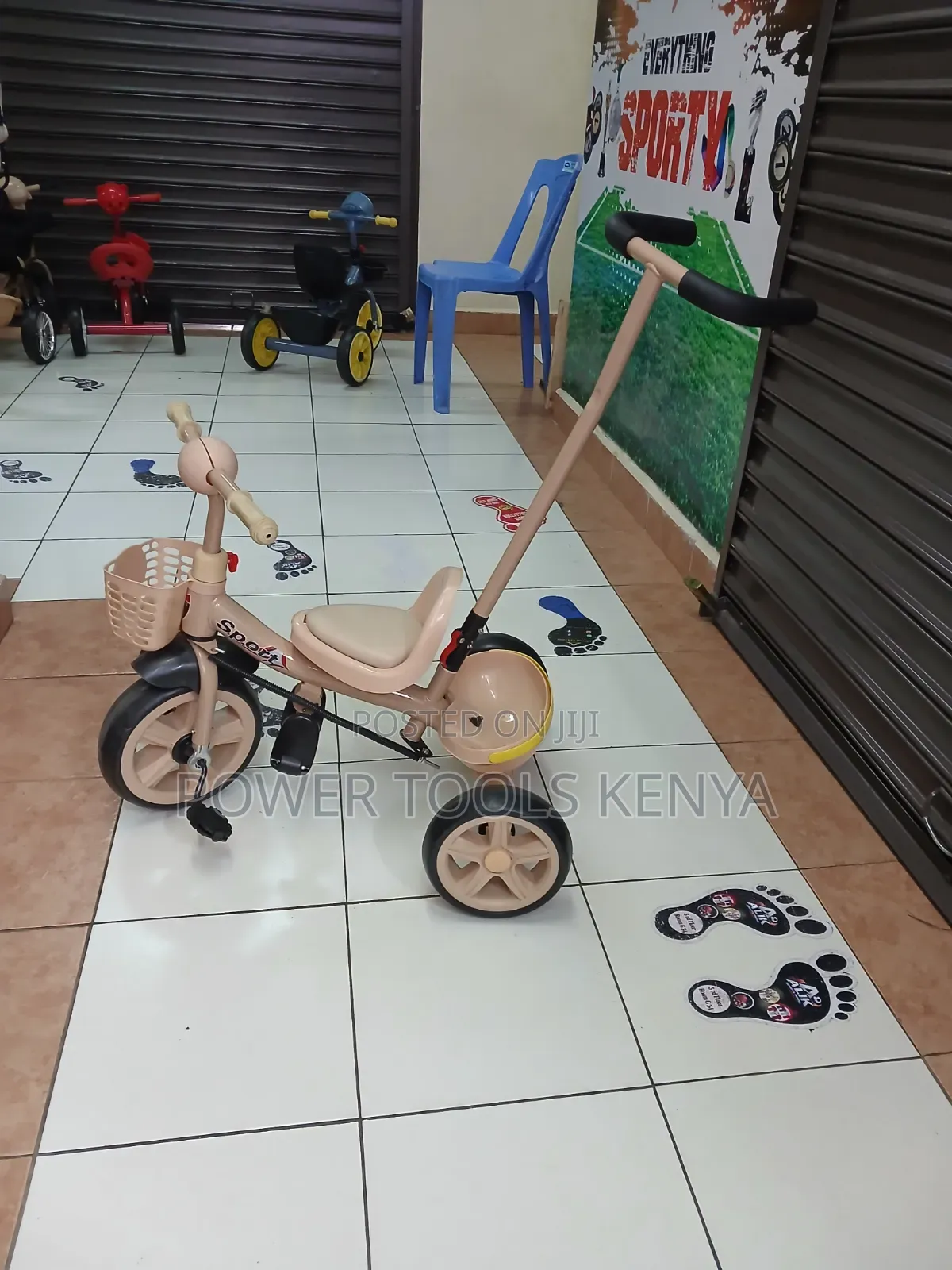 Kids Tricycle With Parent Push Handle & Dual Baskets