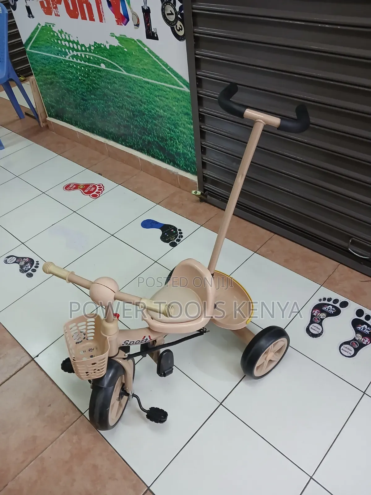 Kids Tricycle With Parent Push Handle & Dual Baskets