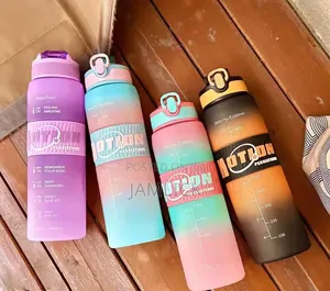 1L Motivational Water Bottle With Straw & Time Marker – Hk