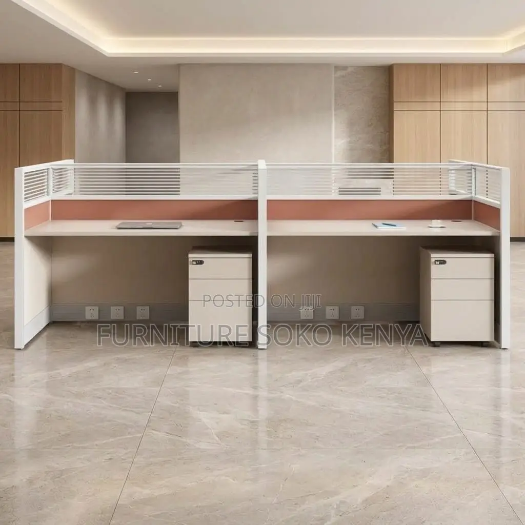Office Workstations in Blue | 2 User Straight Desk Station
