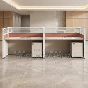 Office Workstations in Blue | 2 User Straight Desk Station