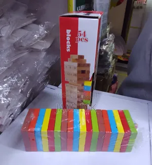 Coloured Jenga Wooden Blocks Stacking Tower Game –Km