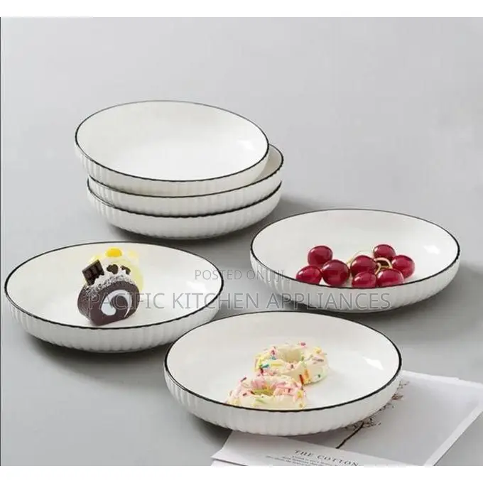 Ceramic White Japanese Side Plates 6PCS