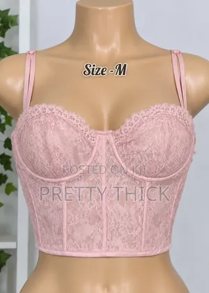Pink Lace Corset Top – Size M | Stylish Women’s Bustier Top