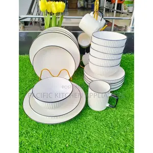 Japanese Dinner Set 24PCS Ceramic Plates Bowls Cups Dining Set for 6