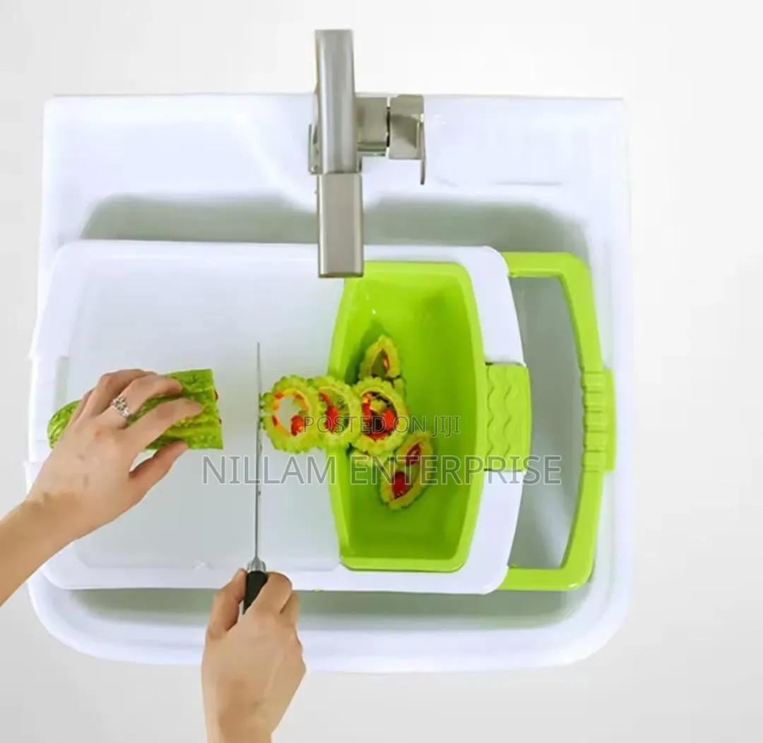 3 in 1 Multifunctional Over the Sink Kitchen Cutting Board