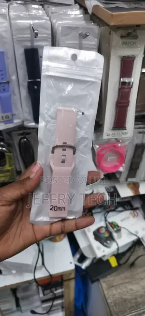 Pink 20mm Silicone Watch Strap, Commonly Used for Smartwatches