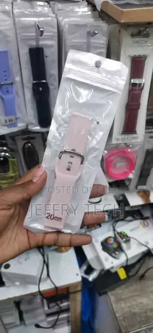 Pink 20mm Silicone Watch Strap, Commonly Used for Smartwatches
