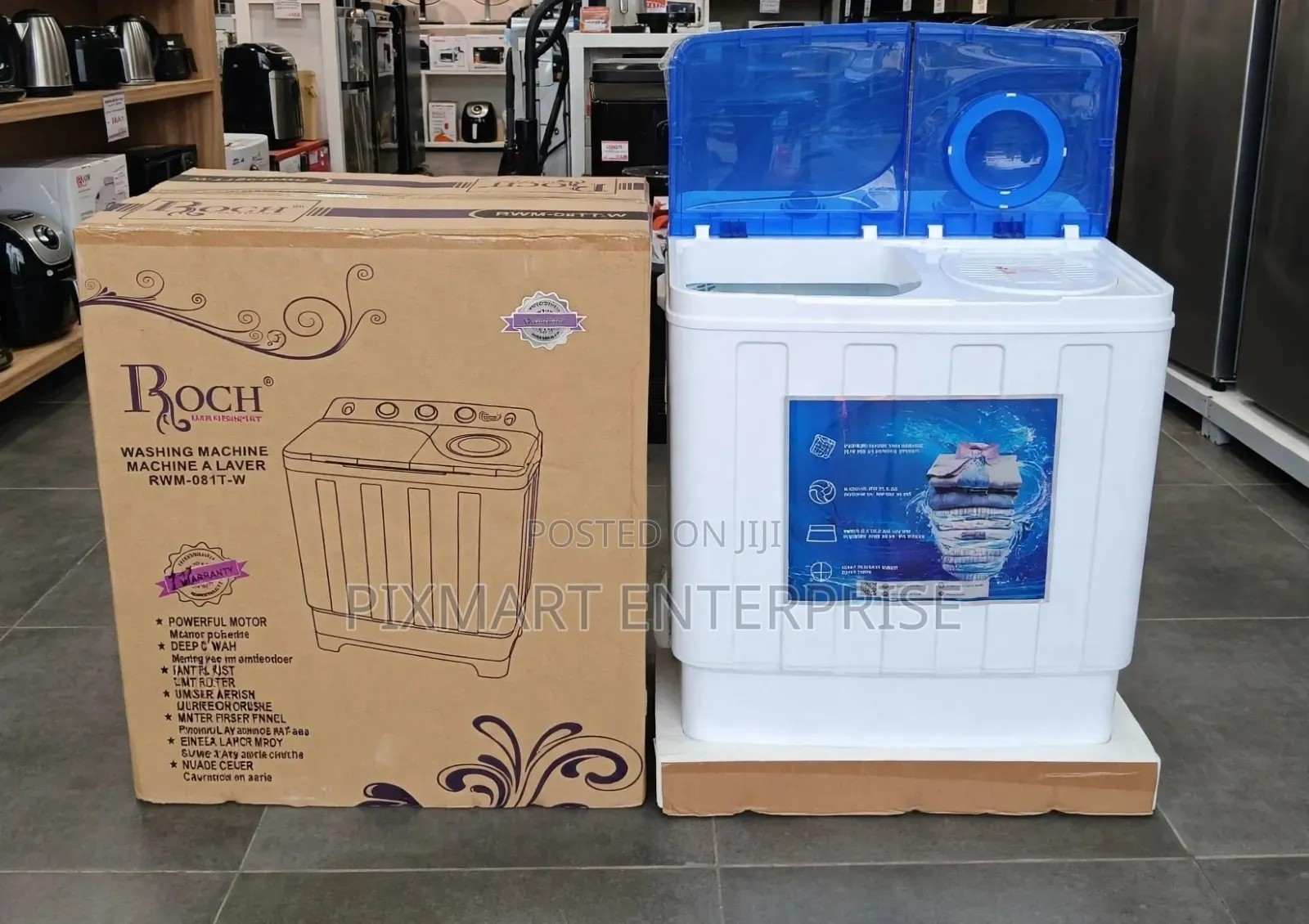 Roch 7.5KG Powerful Motor Washing Machine With Lint Filter