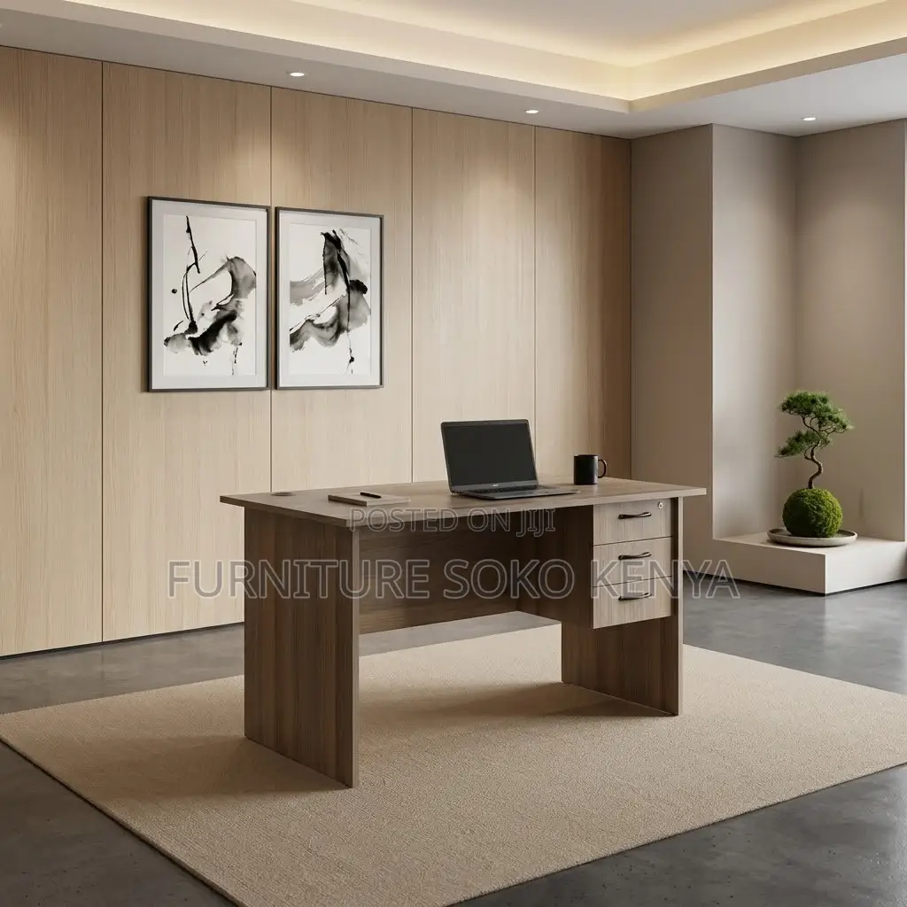 Office Clerical Desk | 1.2 Meter Brown Home Studies Desk