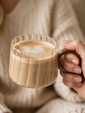 Ribbed Latte Borosilicate Glass Mug
6pc