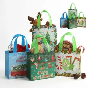 Christmas Gift Tote Bags Reusable Festive Non-Woven Shopping Bags