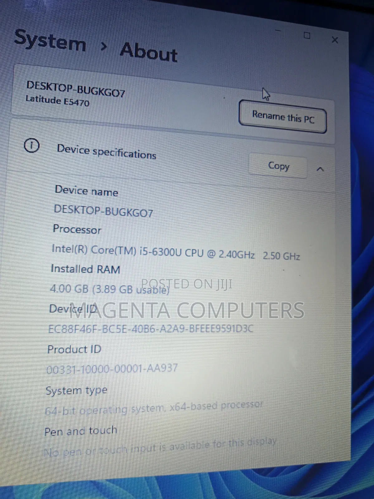Laptop Dell 4GB Intel Core i5 SSD 128GB