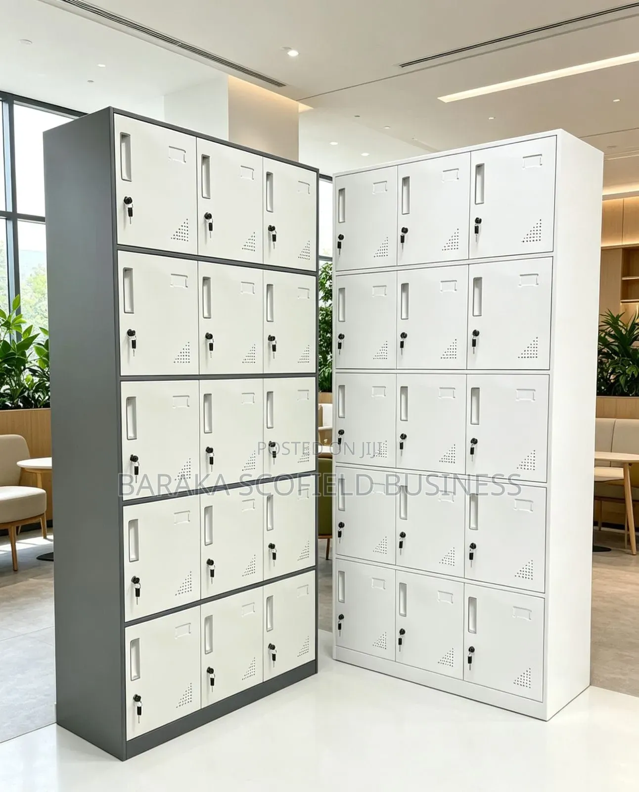 Grey 15-Locker Metallic Office Filing Cabinet