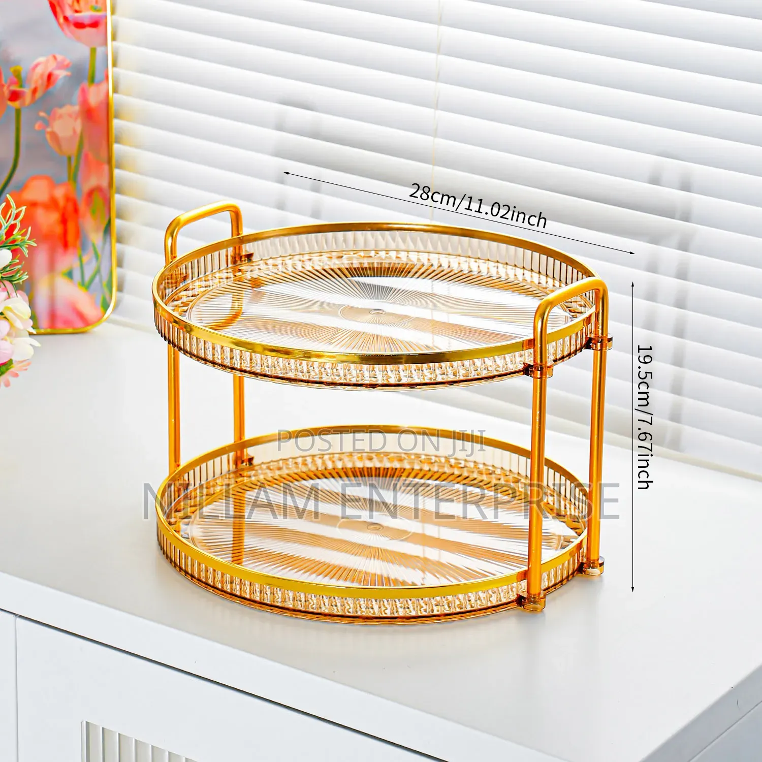 Luxury 2 Tier Round Serving & Storage Tray