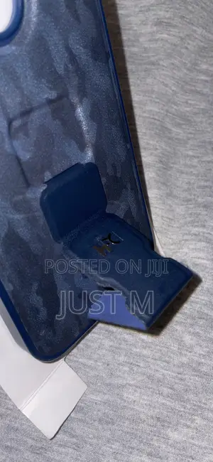 iPhone 15 Pro Max Blue Leather Phone Case
