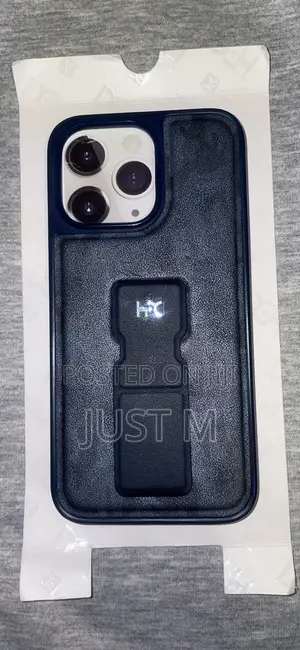 iPhone 15 Pro Max Blue Leather Phone Case