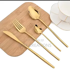 25 Pieces Glister Gold Dinning Spoon Sets