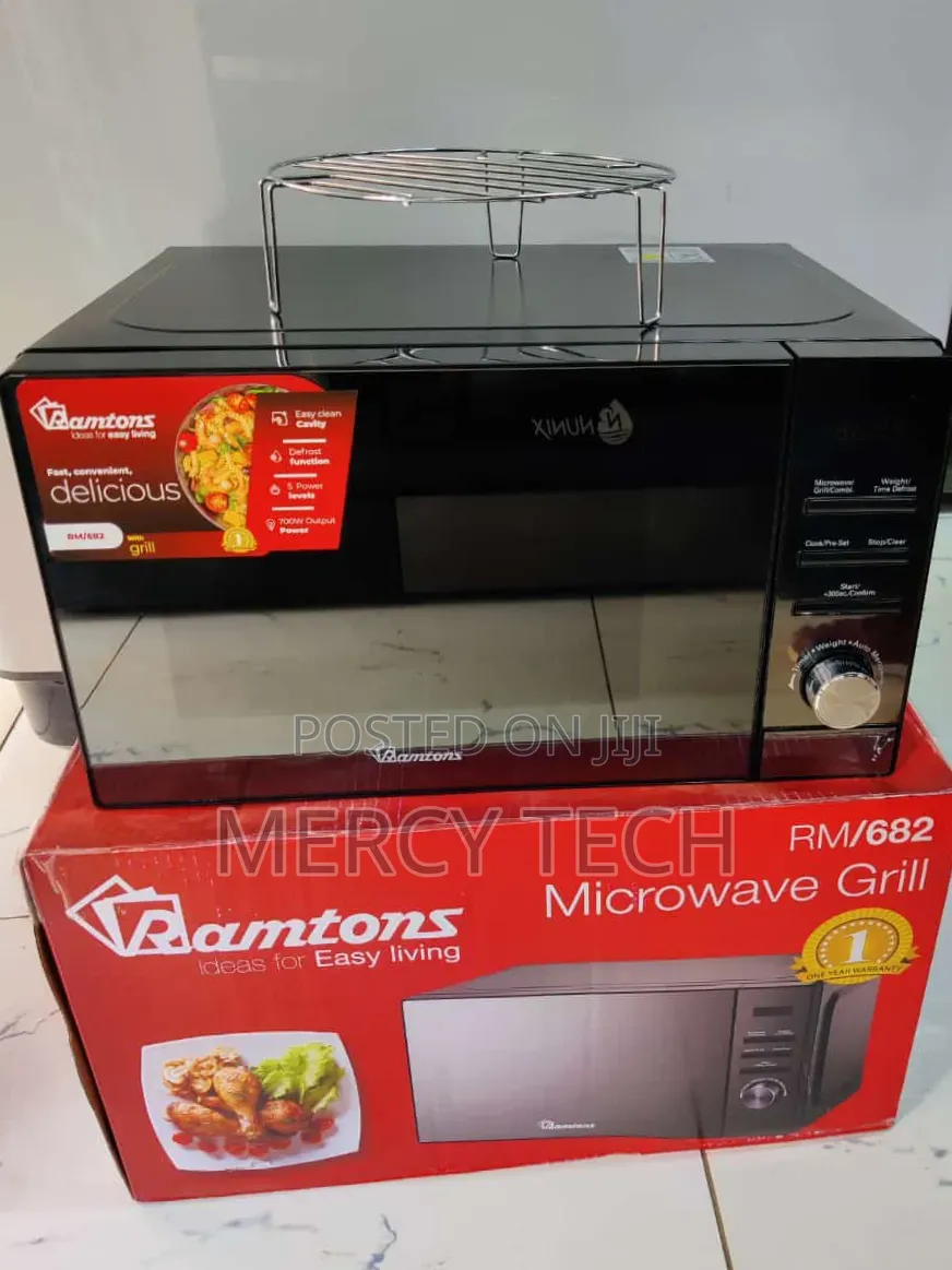 Ramtons RM682 20L Digital Microwave With Grill (Black Glass)