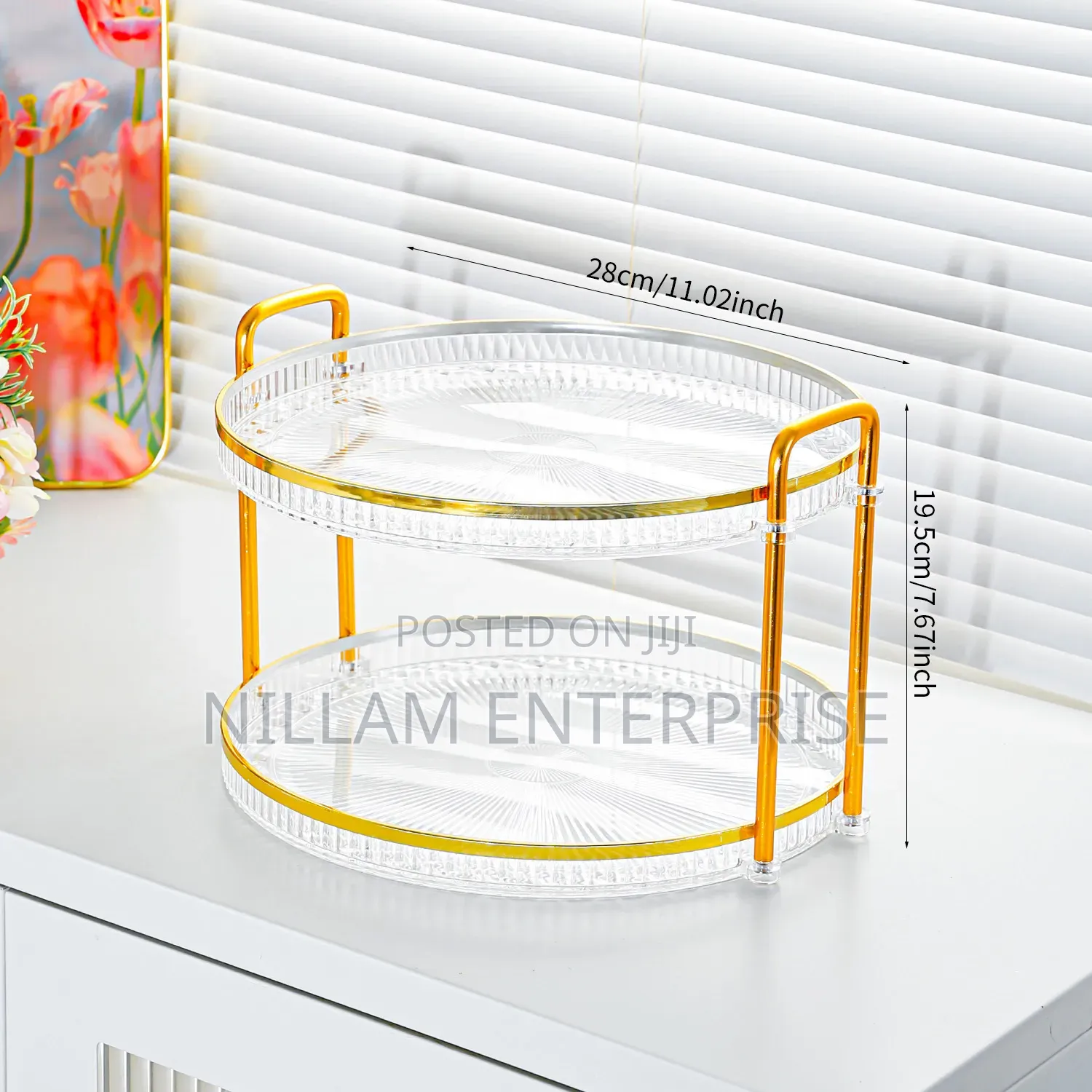 Luxury 2 Tier Round Serving & Storage Tray