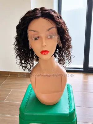 Water Curl Human Hair Wig 8 Inches