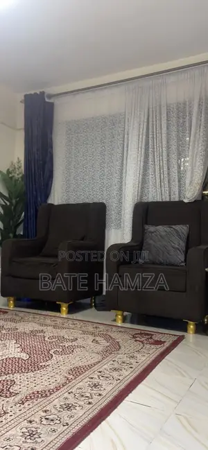 Modern 2-Seater Sofa / Couch With Gold Trim