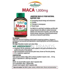 Premium Maca 1000mg
For Erectile Dysfunction 45 Capsules