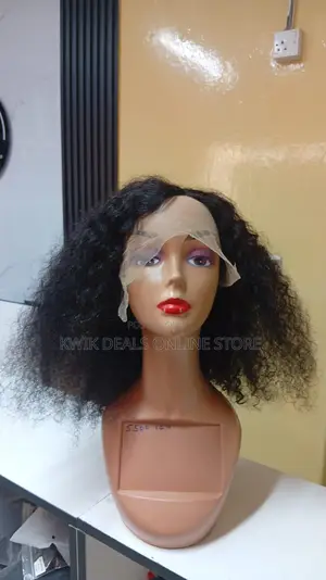 Water Curl Human Hair Frontal Wig 14"