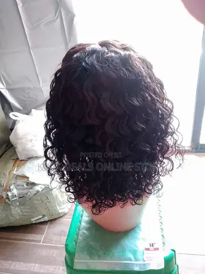 Water Curl Human Hair Frontal Wig 14"