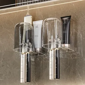 Luxury Wall-Mounted Toothbrush & Mouthwash Cup Holder