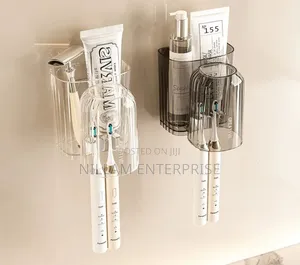 Luxury Wall-Mounted Toothbrush & Mouthwash Cup Holder