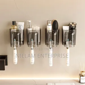 Luxury Wall-Mounted Toothbrush & Mouthwash Cup Holder