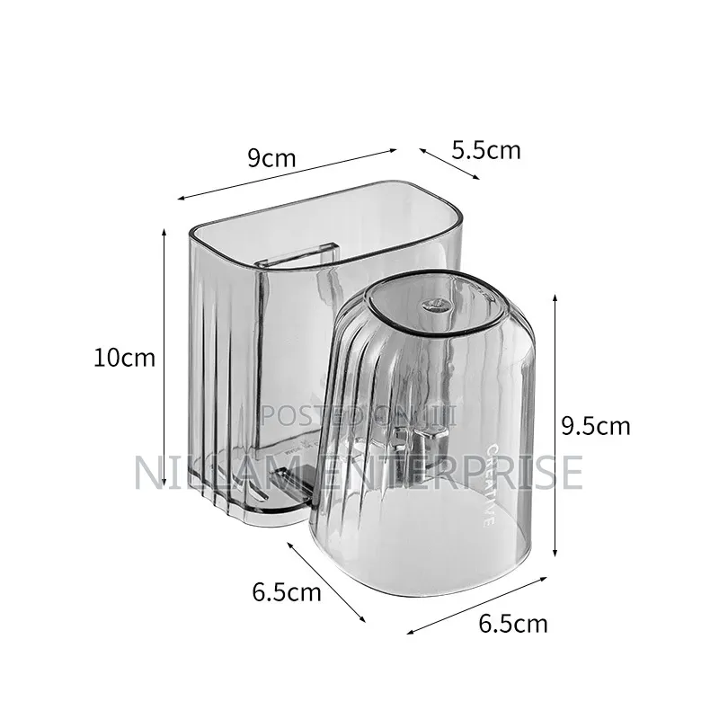 Luxury Wall-Mounted Toothbrush & Mouthwash Cup Holder