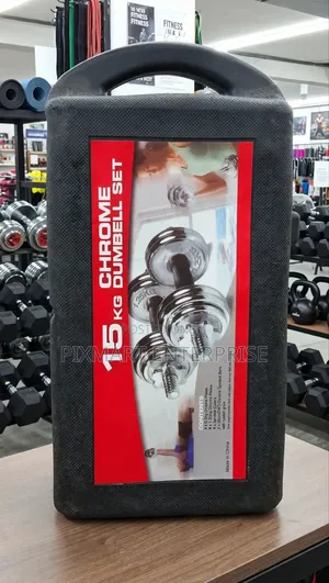 15KG Adjustable Chrome Dumbbells With Carrying Case